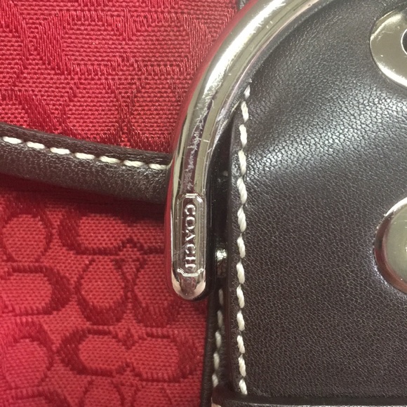 Coach purse: Red /Brown  W/silver accent D06W-6818 - Picture 4 of 8